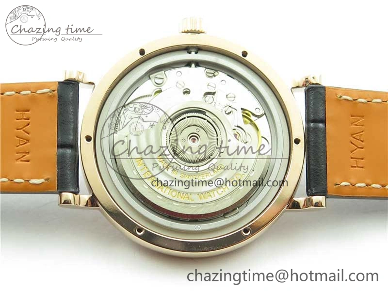 Portofino 37mm RG V7F 1:1 Best Edition Gray Dial Diamonds Bezel on Black Leather Strap A2892