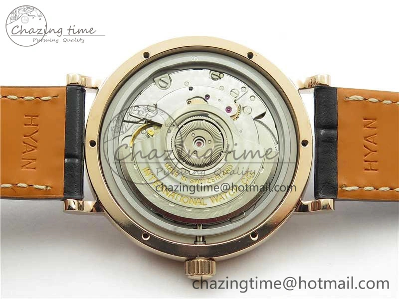 Portofino 37mm RG V7F 1:1 Best Edition Gray Dial Diamonds Bezel on Black Leather Strap A2892