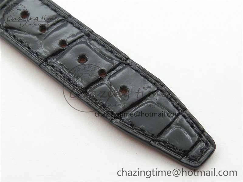 Portofino 37mm RG V7F 1:1 Best Edition Gray Dial Diamonds Bezel on Black Leather Strap A2892