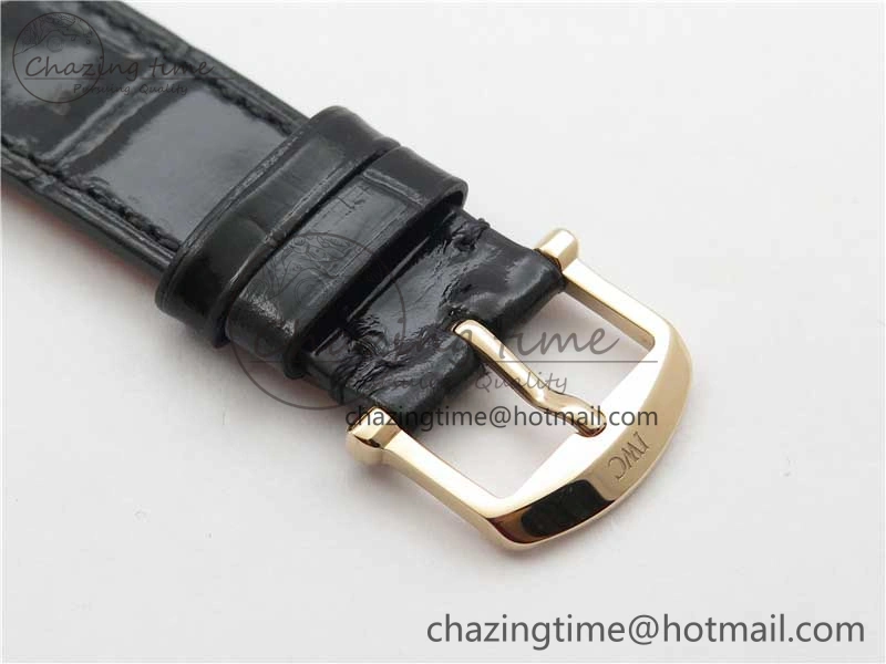 Portofino 37mm RG V7F 1:1 Best Edition Gray Dial Diamonds Bezel on Black Leather Strap A2892