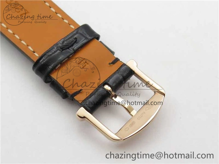 Portofino 37mm RG V7F 1:1 Best Edition Gray Dial Diamonds Bezel on Black Leather Strap A2892