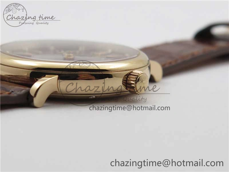 Portofino 37mm RG V7F 1:1 Best Edition Gray Dial on Deep Brown Leather Strap A2892