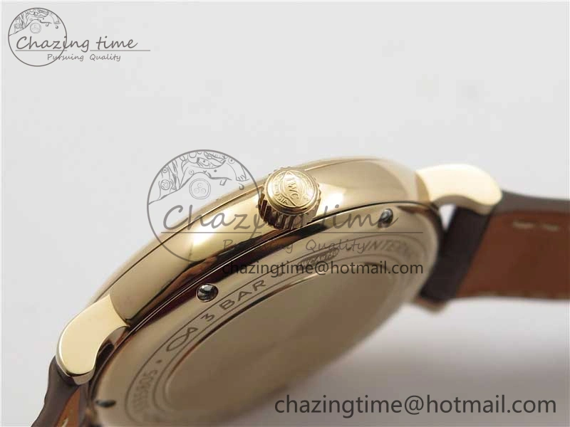 Portofino 37mm RG V7F 1:1 Best Edition Gray Dial on Deep Brown Leather Strap A2892