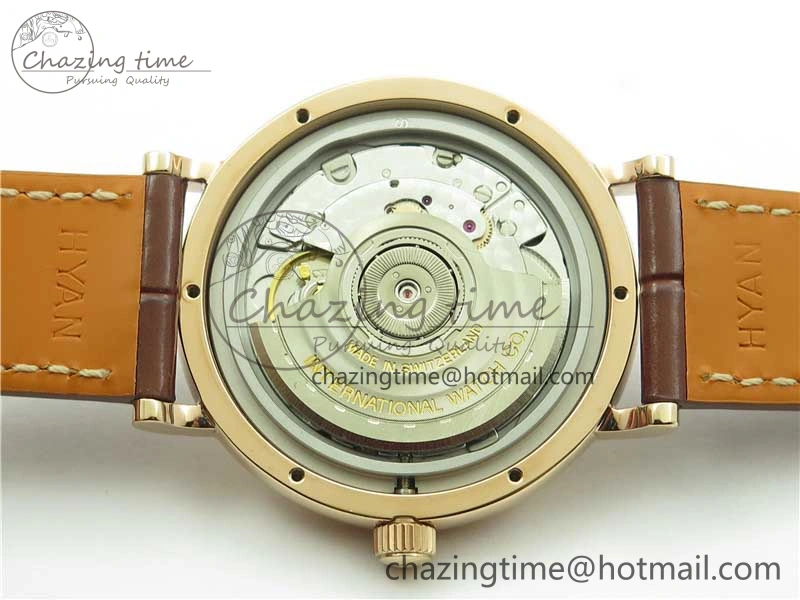 Portofino 37mm RG V7F 1:1 Best Edition Gray Dial on Deep Brown Leather Strap A2892