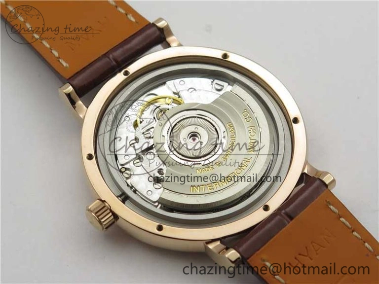 Portofino 37mm RG V7F 1:1 Best Edition Gray Dial on Deep Brown Leather Strap A2892