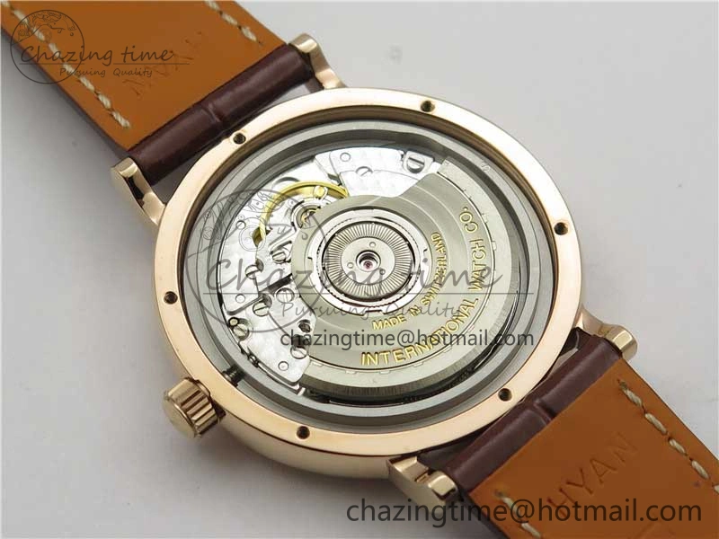 Portofino 37mm RG V7F 1:1 Best Edition Gray Dial on Deep Brown Leather Strap A2892