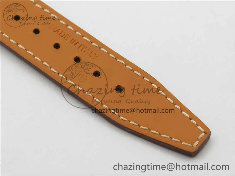 Portofino 37mm RG V7F 1:1 Best Edition Gray Dial on Deep Brown Leather Strap A2892