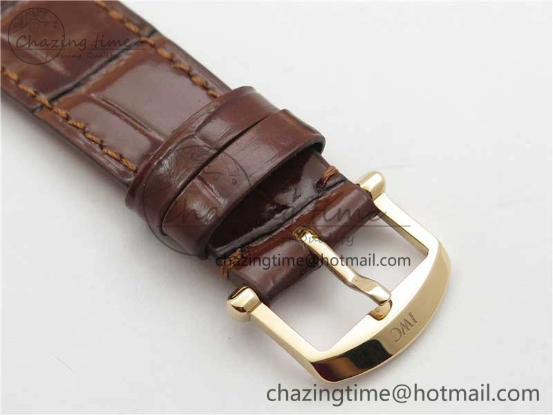 Portofino 37mm RG V7F 1:1 Best Edition Gray Dial on Deep Brown Leather Strap A2892