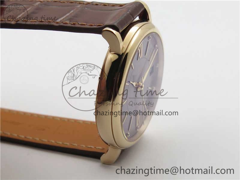 Portofino 37mm RG V7F 1:1 Best Edition Gray Dial on Deep Brown Leather Strap A2892