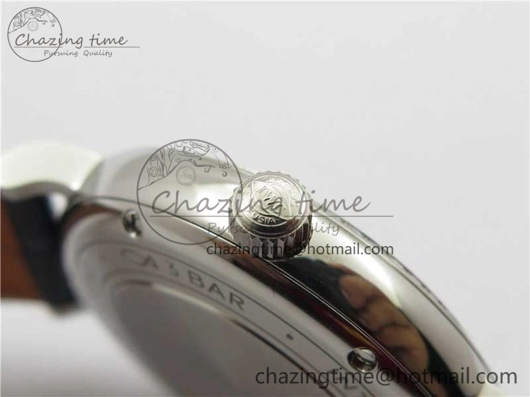 Portofino 37mm SS V7F 1:1 Best Edition Blue Dial Diamonds Bezel on Blue Leather Strap A2892