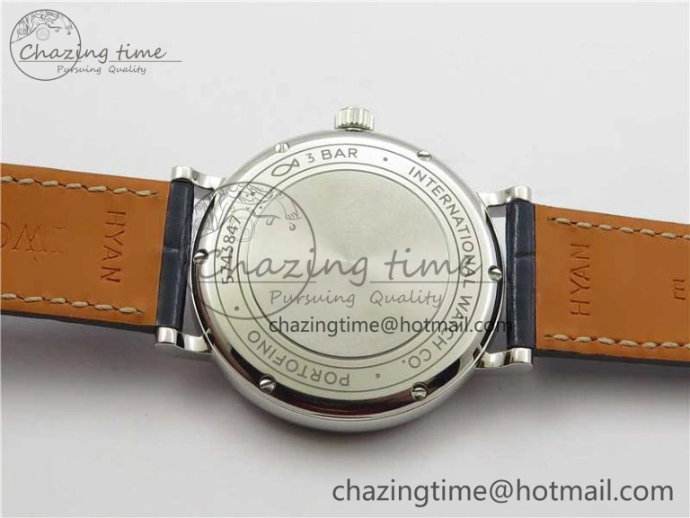 Portofino 37mm SS V7F 1:1 Best Edition Blue Dial Diamonds Bezel on Blue Leather Strap A2892