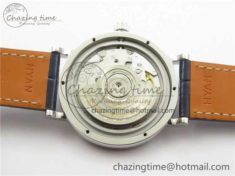 Portofino 37mm SS V7F 1:1 Best Edition Blue Dial Diamonds Bezel on Blue Leather Strap A2892