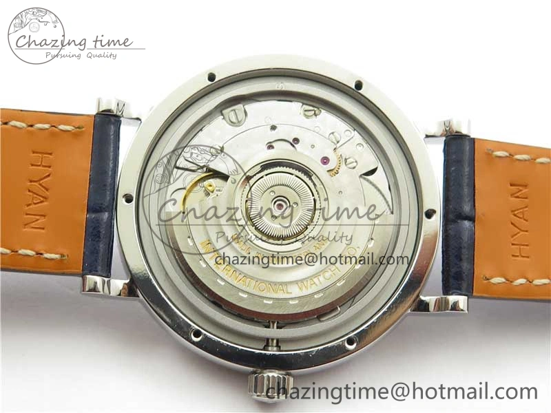 Portofino 37mm SS V7F 1:1 Best Edition Blue Dial Diamonds Bezel on Blue Leather Strap A2892