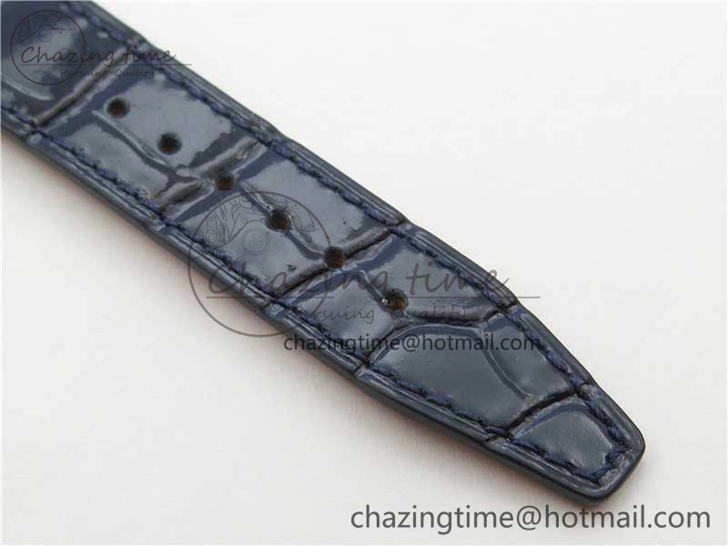 Portofino 37mm SS V7F 1:1 Best Edition Blue Dial Diamonds Bezel on Blue Leather Strap A2892