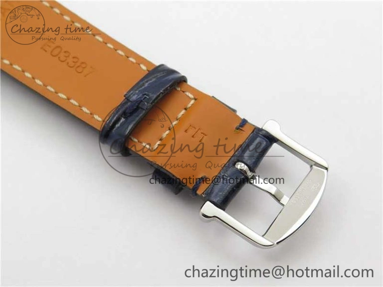 Portofino 37mm SS V7F 1:1 Best Edition Blue Dial Diamonds Bezel on Blue Leather Strap A2892