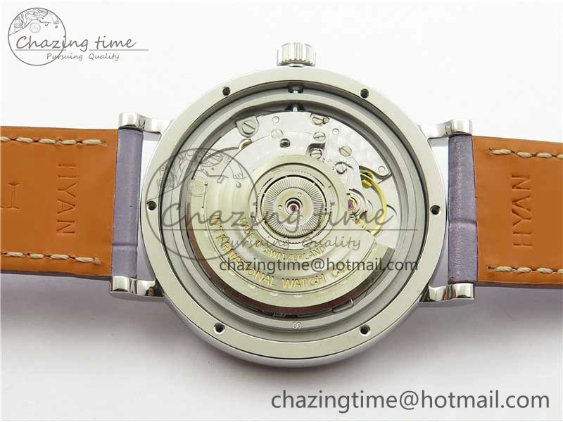 Portofino 37mm SS V7F 1:1 Best Edition Gray Dial Diamonds Bezel on Gray Leather Strap A2892