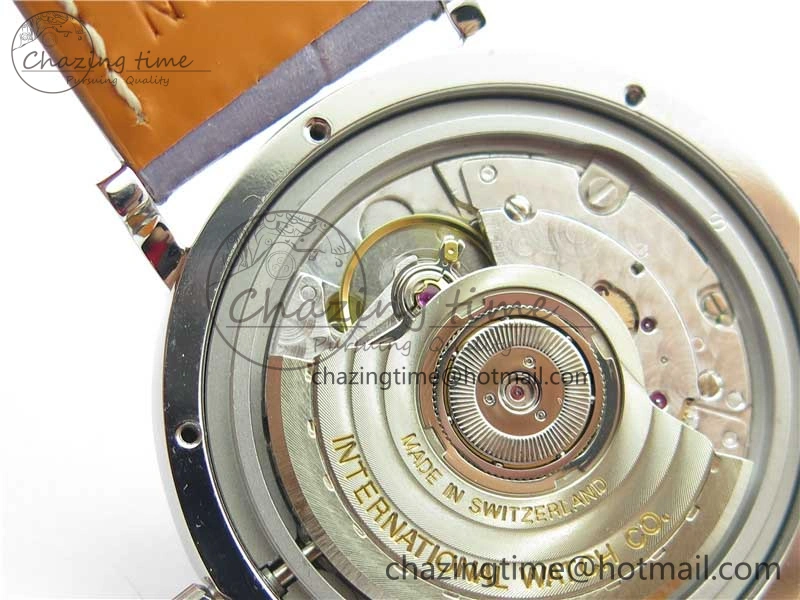 Portofino 37mm SS V7F 1:1 Best Edition Gray Dial Diamonds Bezel on Gray Leather Strap A2892