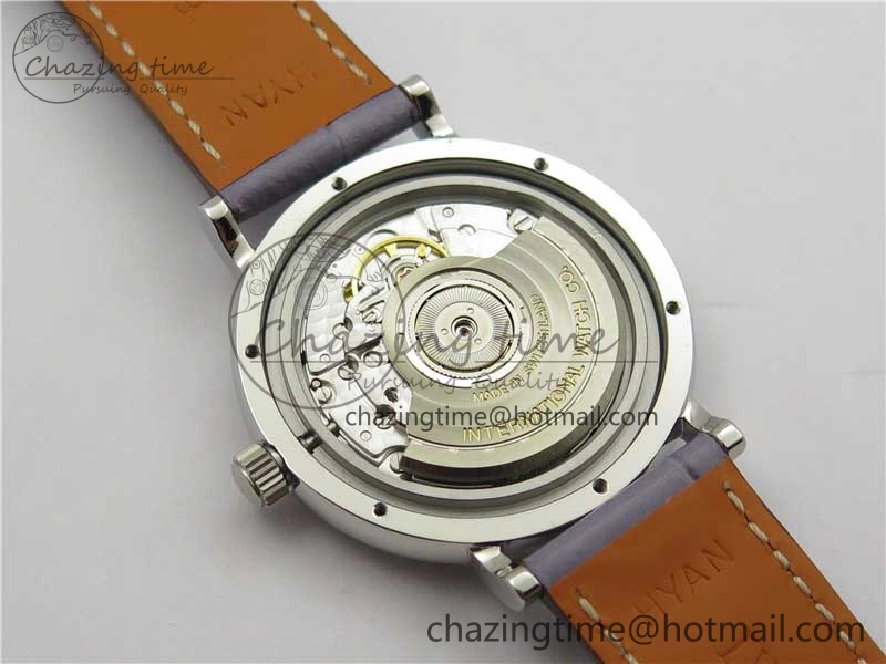 Portofino 37mm SS V7F 1:1 Best Edition Gray Dial Diamonds Bezel on Gray Leather Strap A2892