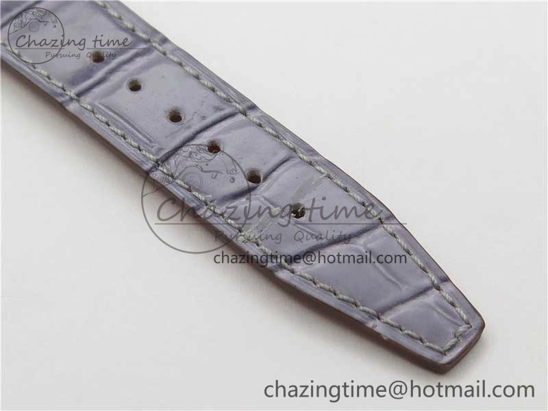 Portofino 37mm SS V7F 1:1 Best Edition Gray Dial Diamonds Bezel on Gray Leather Strap A2892