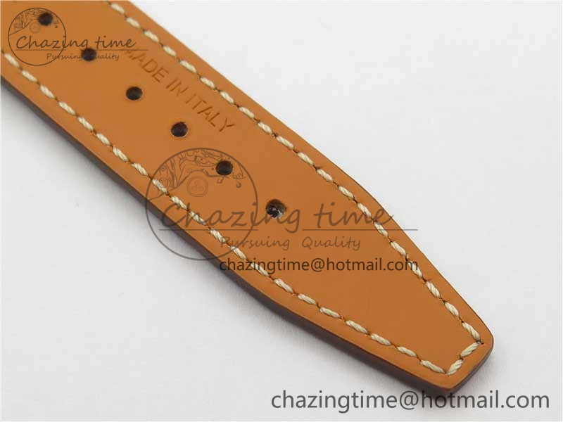 Portofino 37mm SS V7F 1:1 Best Edition Gray Dial Diamonds Bezel on Gray Leather Strap A2892