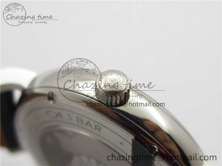 Portofino 37mm SS V7F 1:1 Best Edition Gray Dial on Black Leather Strap A2892