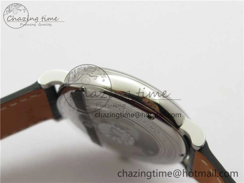 Portofino 37mm SS V7F 1:1 Best Edition Gray Dial on Black Leather Strap A2892