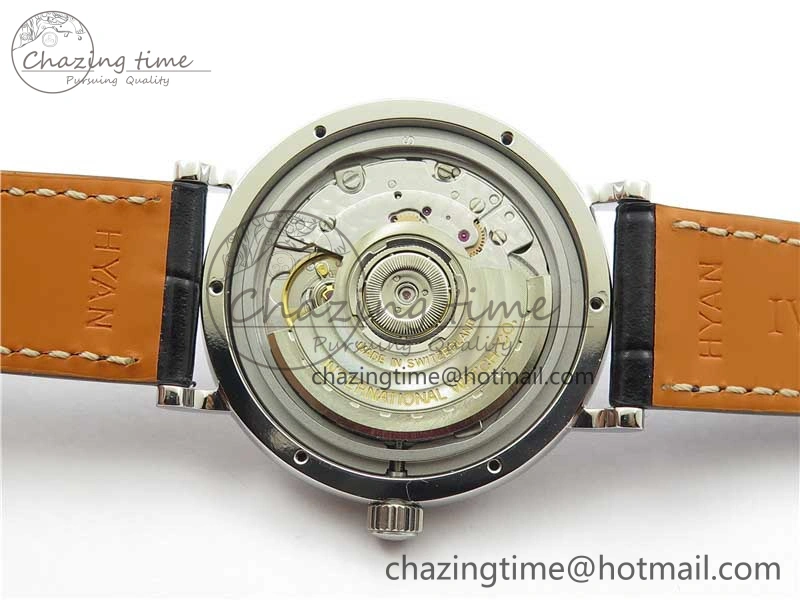 Portofino 37mm SS V7F 1:1 Best Edition Gray Dial on Black Leather Strap A2892
