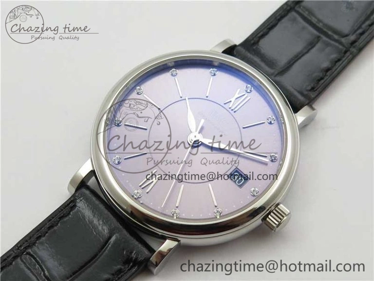 Portofino 37mm SS V7F 1:1 Best Edition Gray Dial on Black Leather Strap A2892