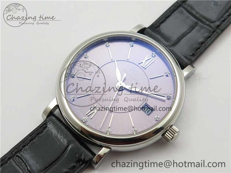 Portofino 37mm SS V7F 1:1 Best Edition Gray Dial on Black Leather Strap A2892