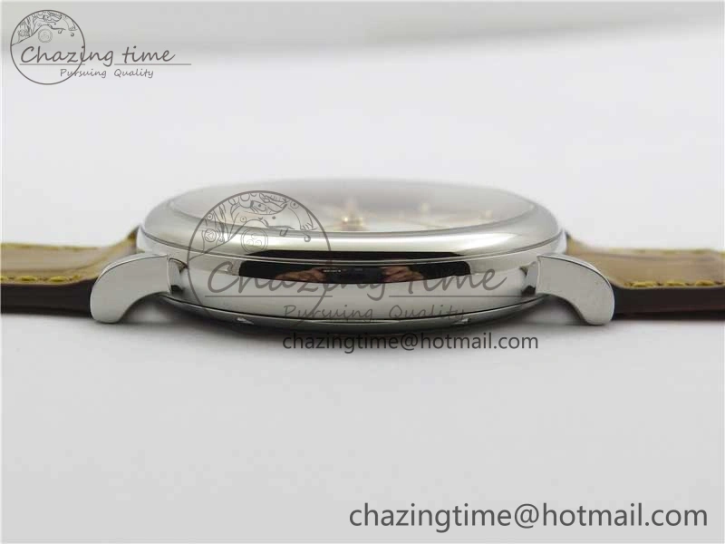 Portofino 37mm SS V7F 1:1 Best Edition White Dial on Light Brown Leather Strap A2892