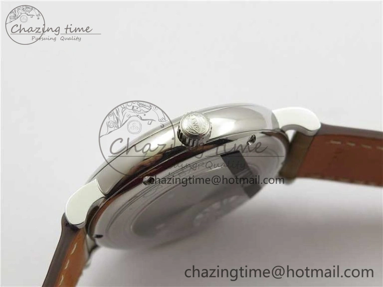 Portofino 37mm SS V7F 1:1 Best Edition White Dial on Light Brown Leather Strap A2892