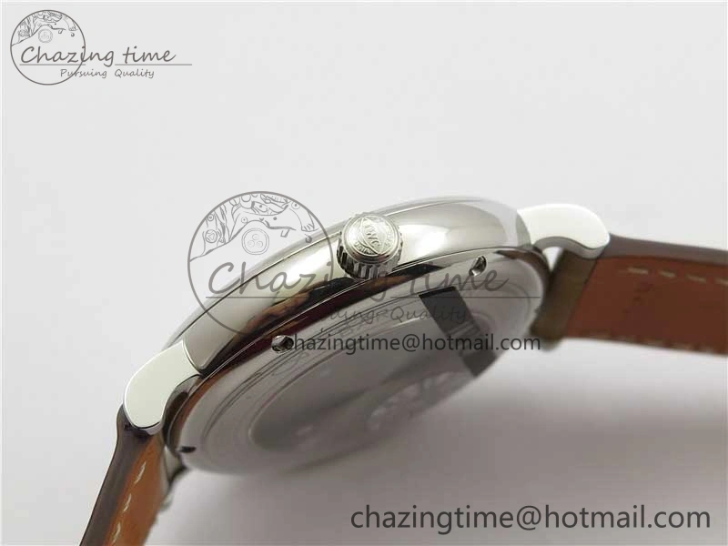Portofino 37mm SS V7F 1:1 Best Edition White Dial on Light Brown Leather Strap A2892