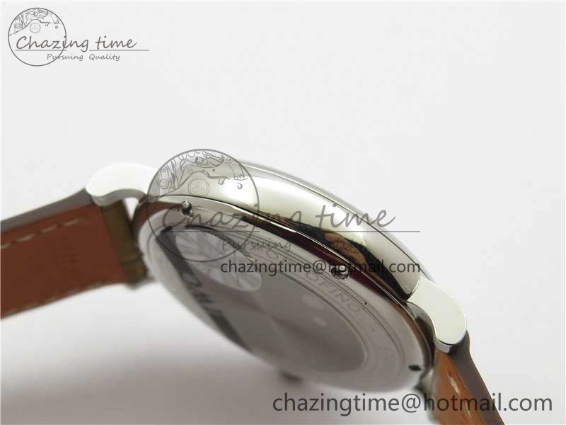 Portofino 37mm SS V7F 1:1 Best Edition White Dial on Light Brown Leather Strap A2892