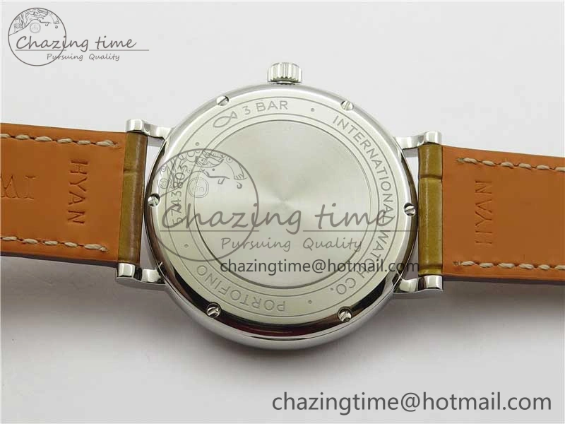 Portofino 37mm SS V7F 1:1 Best Edition White Dial on Light Brown Leather Strap A2892
