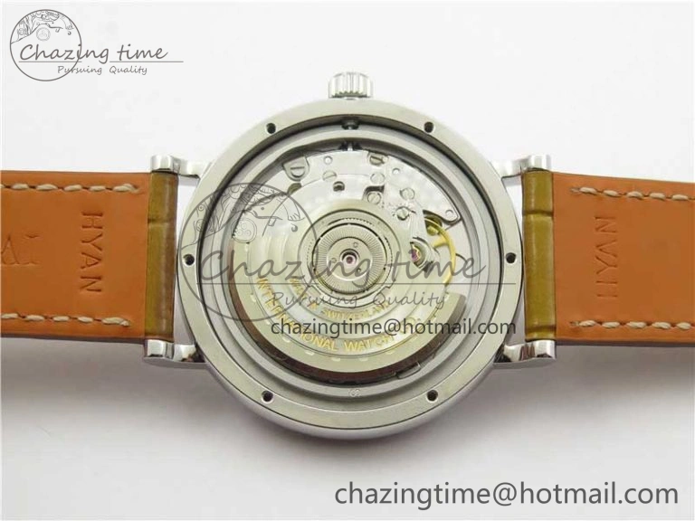 Portofino 37mm SS V7F 1:1 Best Edition White Dial on Light Brown Leather Strap A2892