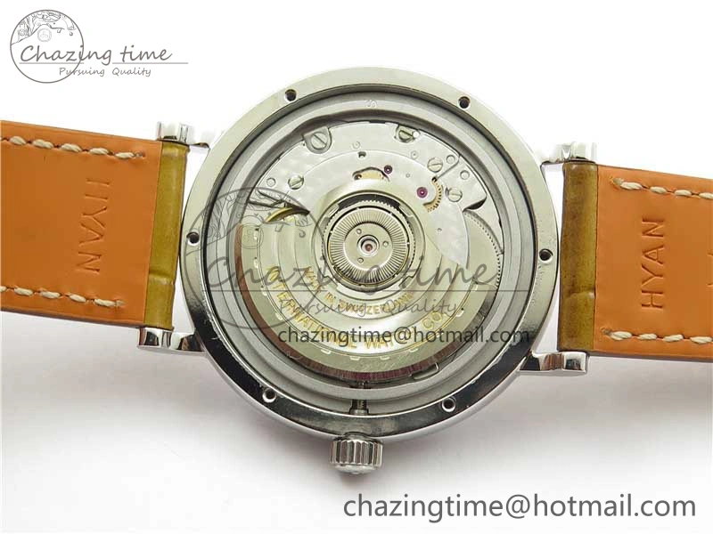 Portofino 37mm SS V7F 1:1 Best Edition White Dial on Light Brown Leather Strap A2892