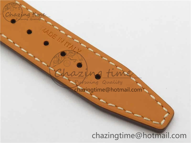 Portofino 37mm SS V7F 1:1 Best Edition White Dial on Light Brown Leather Strap A2892