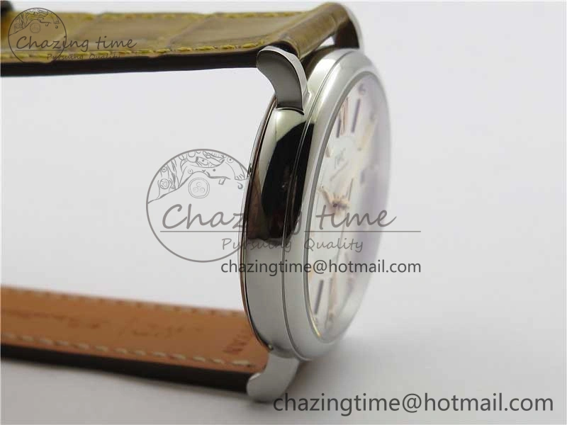 Portofino 37mm SS V7F 1:1 Best Edition White Dial on Light Brown Leather Strap A2892