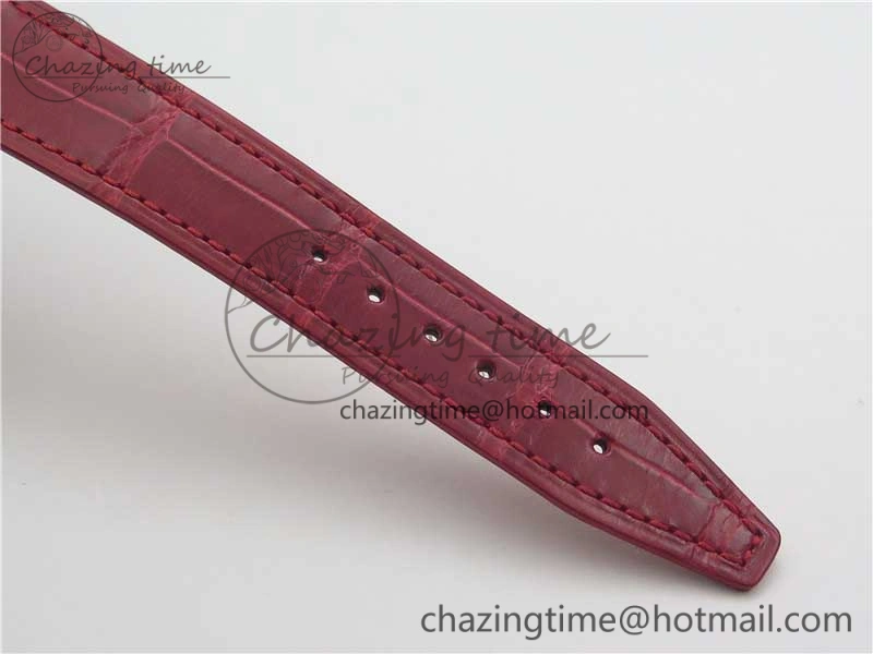 Portofino Automatic 37 SS M+F 1:1 Best Edition Silver Dial RG Markers on Red Crocodile Strap A35111