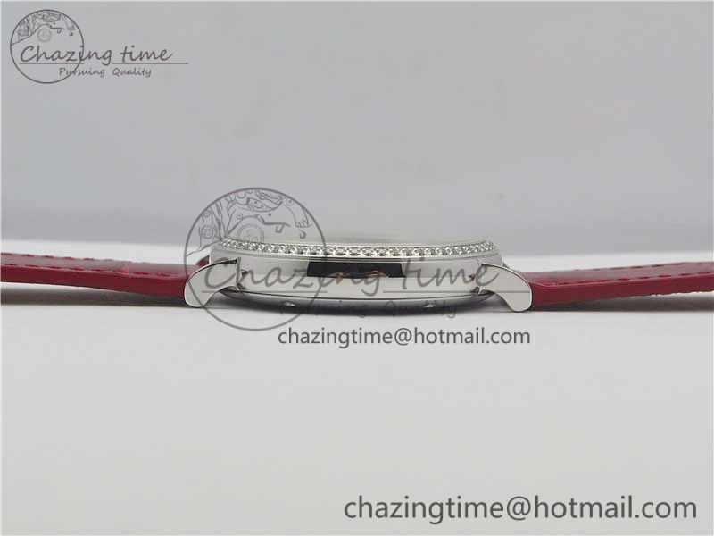 Portofino Automatic 37 SS M+F 1:1 Best Edition Silver Dial RG Markers on Red Crocodile Strap A35111