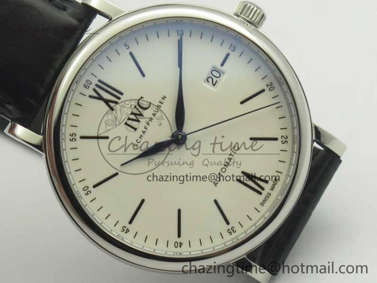 Portofino Automatic Edition “150 Years” MKF White Dial on Black Leather Strap MIYOTA 9015