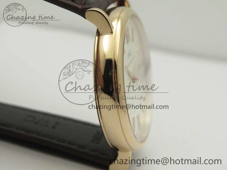 Portofino Automatic RG FKF 1:1 Best Edition White Dial on Brown Leather Strap A2892