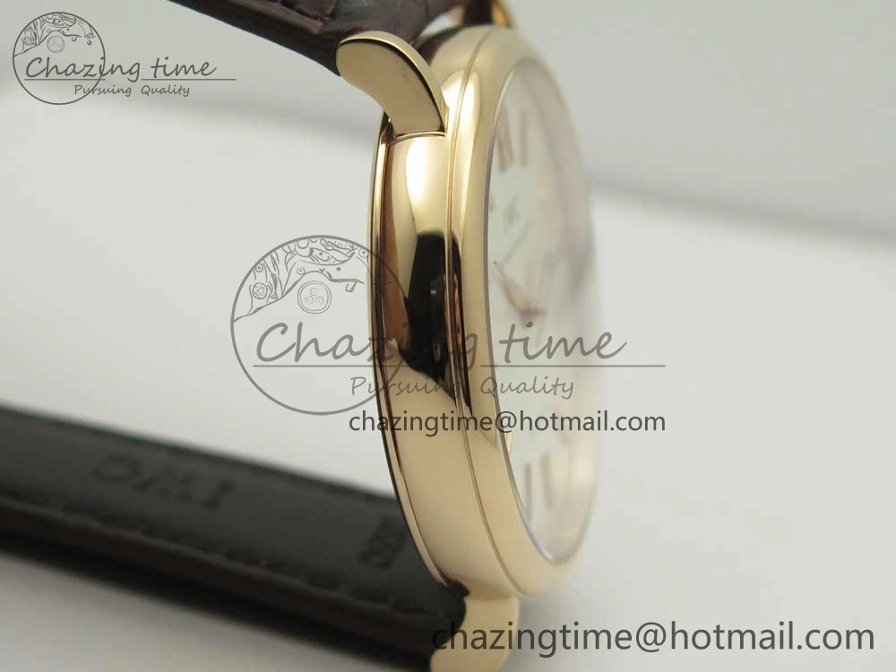 Portofino Automatic RG FKF 1:1 Best Edition White Dial on Brown Leather Strap A2892