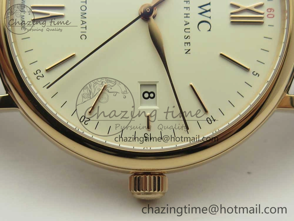 Portofino Automatic RG FKF 1:1 Best Edition White Dial on Brown Leather Strap A2892