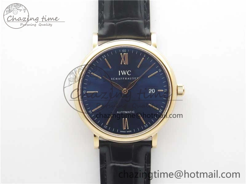 Portofino Automatic RG IW356522 FKF 1:1 Best Edition Blue Dial on Black Croco Strap A2892