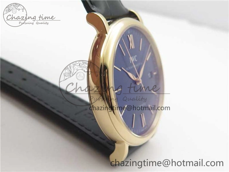 Portofino Automatic RG IW356522 FKF 1:1 Best Edition Blue Dial on Black Croco Strap A2892