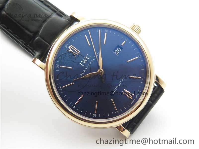Portofino Automatic RG IW356522 FKF 1:1 Best Edition Blue Dial on Black Croco Strap A2892