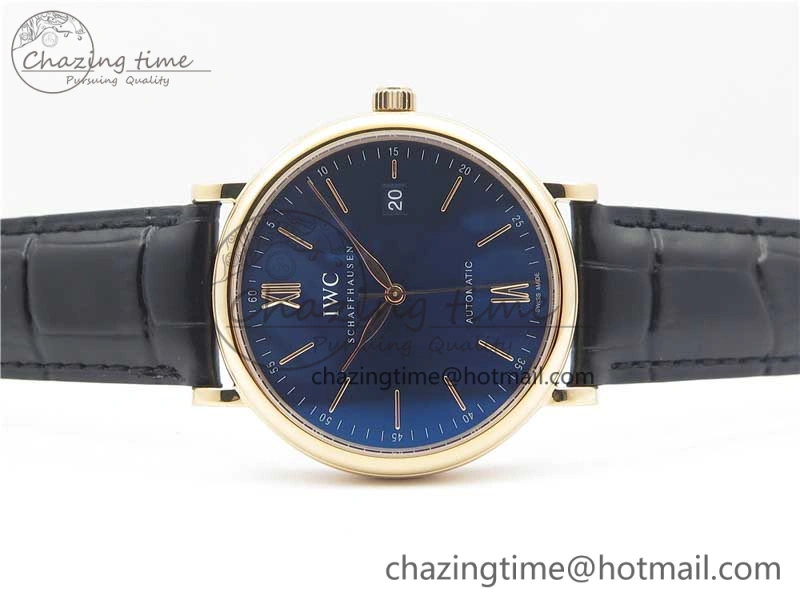 Portofino Automatic RG IW356522 FKF 1:1 Best Edition Blue Dial on Black Croco Strap A2892