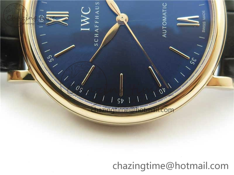 Portofino Automatic RG IW356522 FKF 1:1 Best Edition Blue Dial on Black Croco Strap A2892