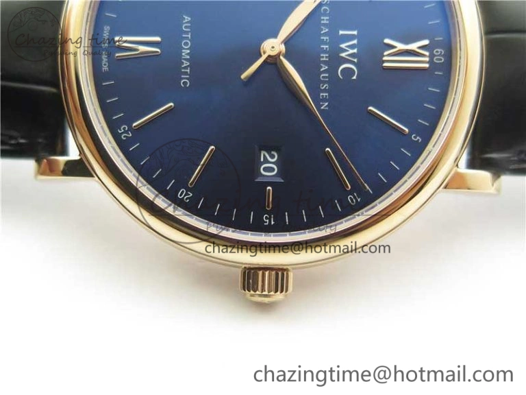 Portofino Automatic RG IW356522 FKF 1:1 Best Edition Blue Dial on Black Croco Strap A2892